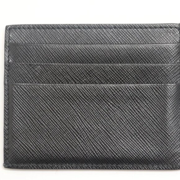 Prada Logo Card Holder Saffiano Leather Black 164 - Picture 3 of 7